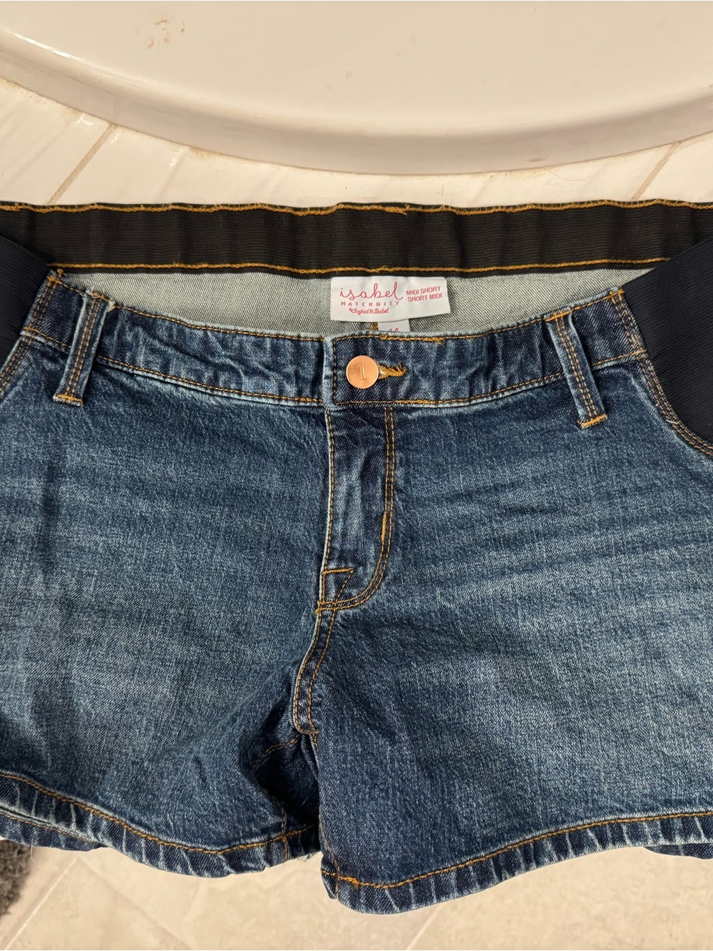 Isabel Maternity by Ingrid & Isabel Blue Denim Relaxed Shorts